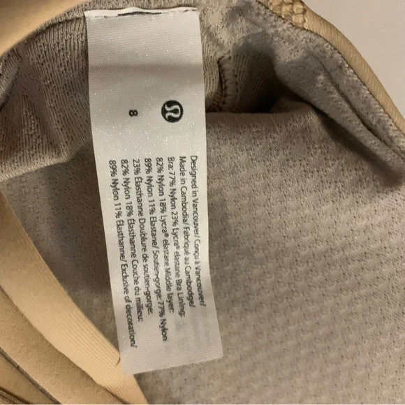 EUC Lululemon Free to Be High-Neck Longline Bra Wild Light Support Pecan Tan - Picture 7 of 8